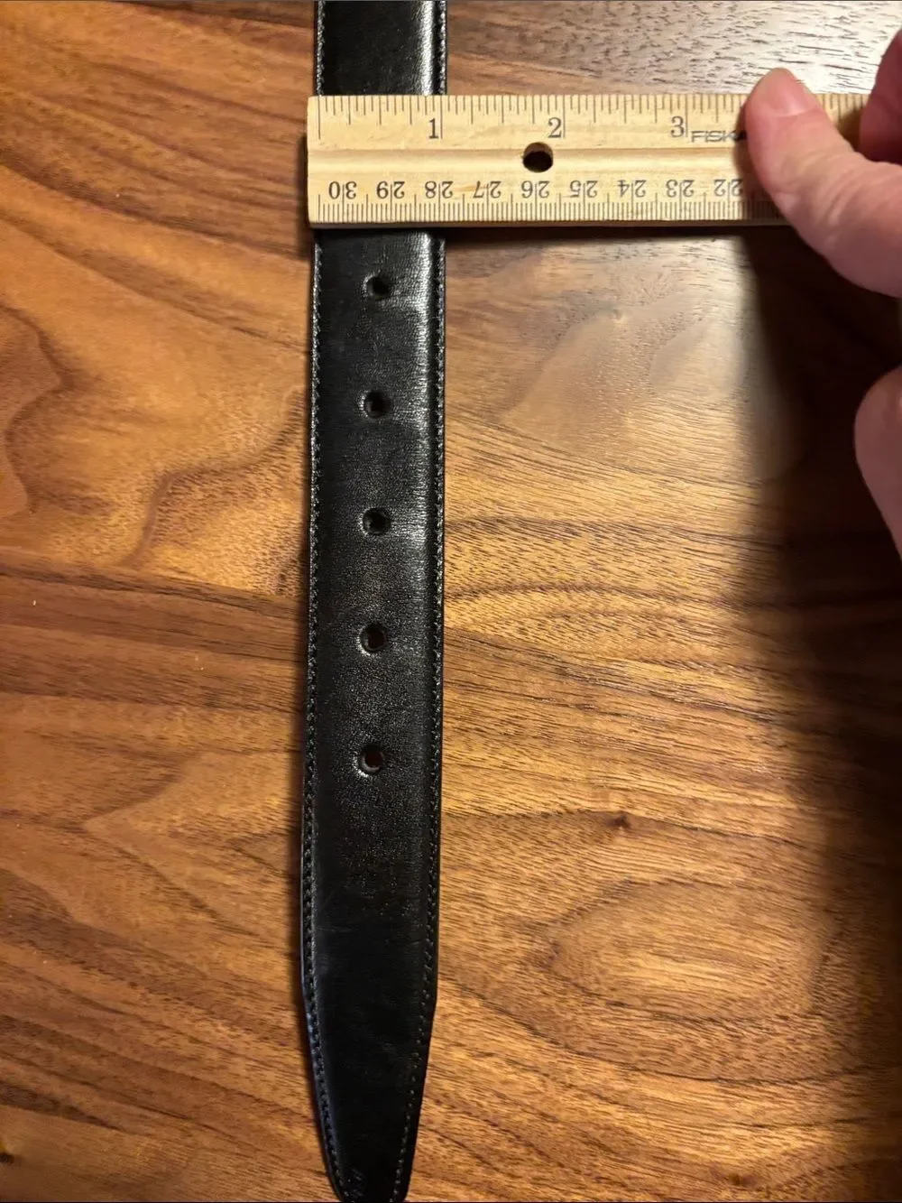 Brooks Brothers Silver Buckle Black Leather Dress Belt - 42
